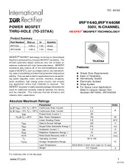 IRFY440C 数据手册首页