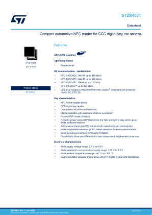 ST25R501 datasheet cover page