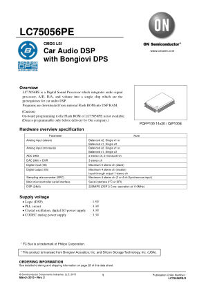 LC75056PE datasheet cover page