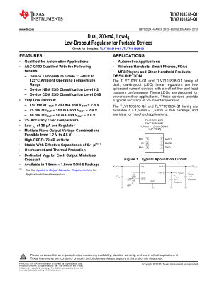 TLV710-Q1 datasheet cover page