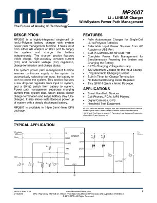 MP2607 datasheet cover page