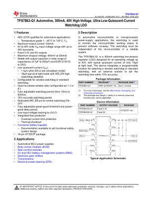 TPS7B63-Q1 datasheet cover page