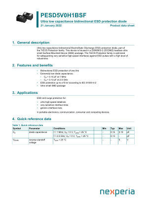 PESD5V0H1BSF315 datasheet cover page