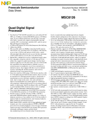MSC8126 数据手册首页