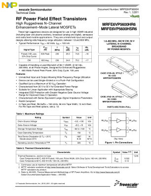MRFE6VP5600H 数据手册首页