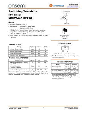 MMBT4401WT1 数据手册首页