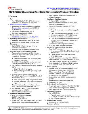 MSPM0G3507-Q1 datasheet cover page