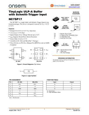 NC7SP17 数据手册首页