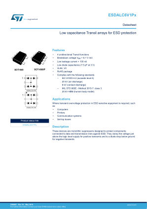 ESDALC6V1PX datasheet cover page