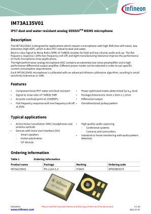 IM73A135 datasheet cover page