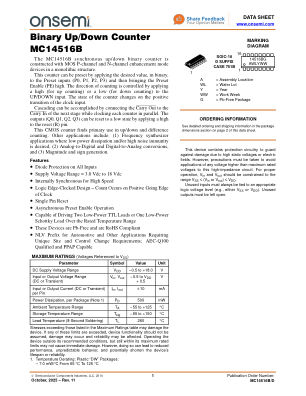 MC14516B 数据手册首页