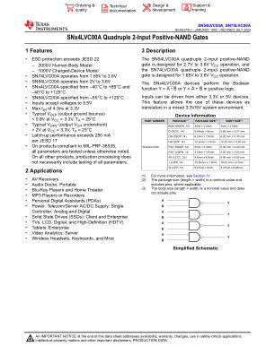 SN74LVC00A datasheet cover page