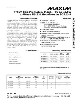 MAX3180E-MAX3183E 数据手册首页