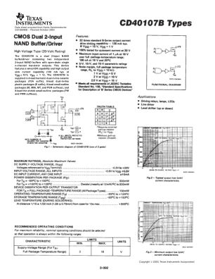 CD40107B-MIL datasheet cover page