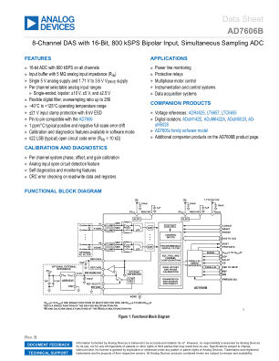 AD7606B datasheet cover page