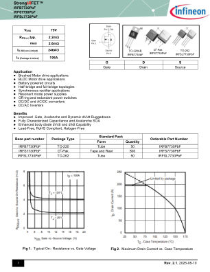 IRFS7730PBF datasheet cover page
