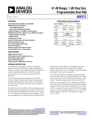 AD8372 数据手册首页