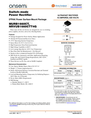 MURB1660CT datasheet cover page