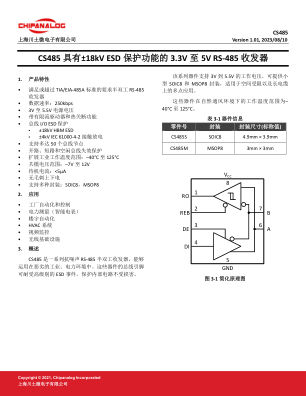 CS485 数据手册首页