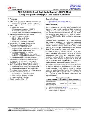 ADC12SJ1600-Q1 datasheet cover page
