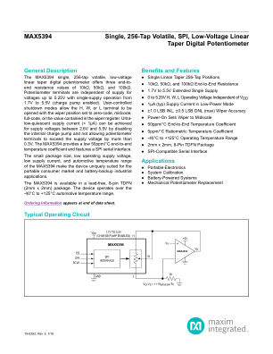 MAX5394 datasheet cover page