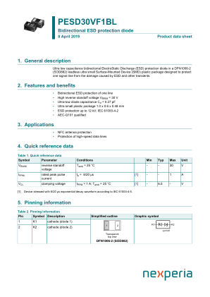 PESD30VF1BLYL datasheet cover page