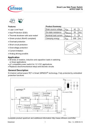 BSP78 datasheet cover page