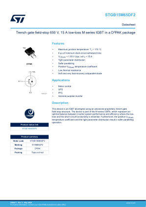 STGB15M65DF2 datasheet cover page