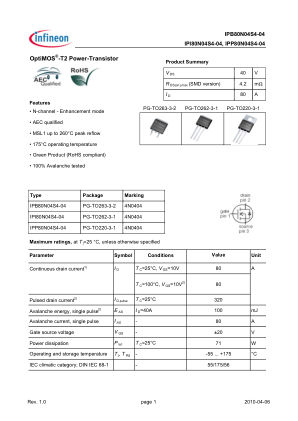 IPP-B-I80N04S4-04 数据手册首页