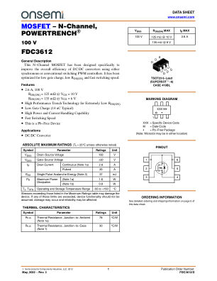 FDC3612 datasheet cover page