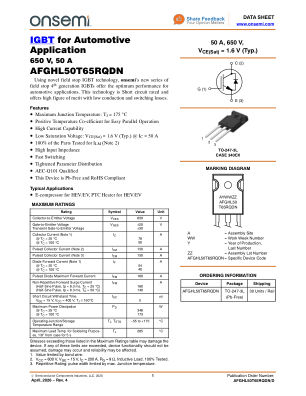 AFGHL50T65RQDN 数据手册首页