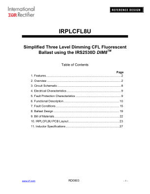 IRPLCFL8U 数据手册首页