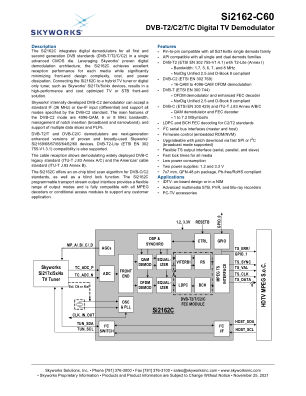 SI2162-C60-GM datasheet cover page