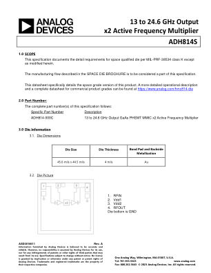 ADH814S 数据手册首页