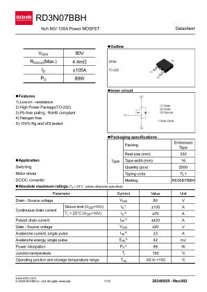 RD3N07BBH datasheet cover page