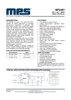MP2481 datasheet cover page