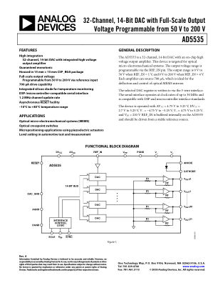 AD5535 数据手册首页