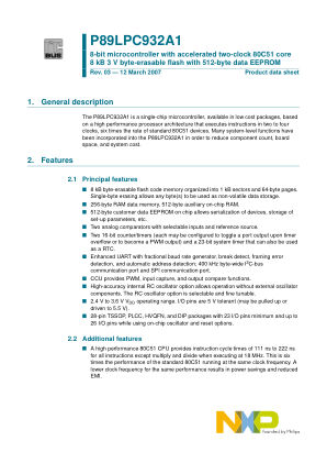 P89LPC932A1 datasheet cover page