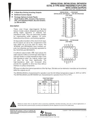 SN74ALS534A 数据手册首页