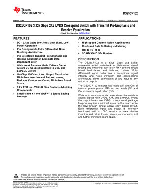 DS25CP102 datasheet cover page