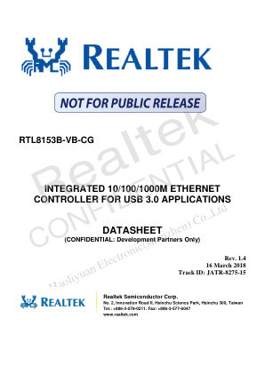 RTL8153B-VB-CG datasheet cover page