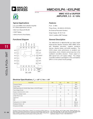 HMC431 数据手册首页