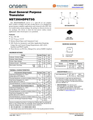 NST3904DP6 数据手册首页