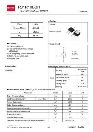 RJ1R10BBH 数据手册首页