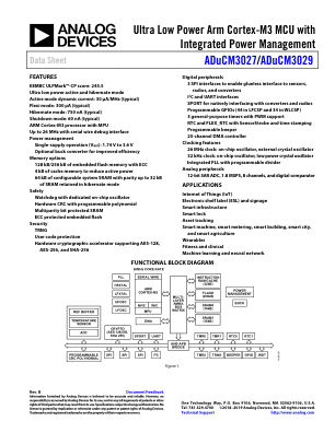 ADUCM3027 datasheet cover page