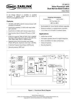 ZL38012LDF1 数据手册首页