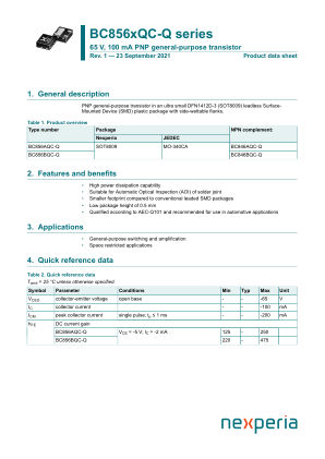 BC856AQC-QZ datasheet cover page