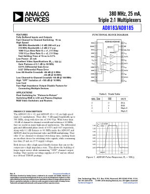 AD8183 数据手册首页