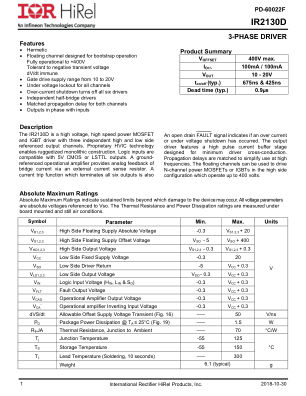 IR2130D datasheet cover page