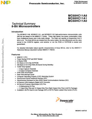 MC68HC11A8TS datasheet cover page
